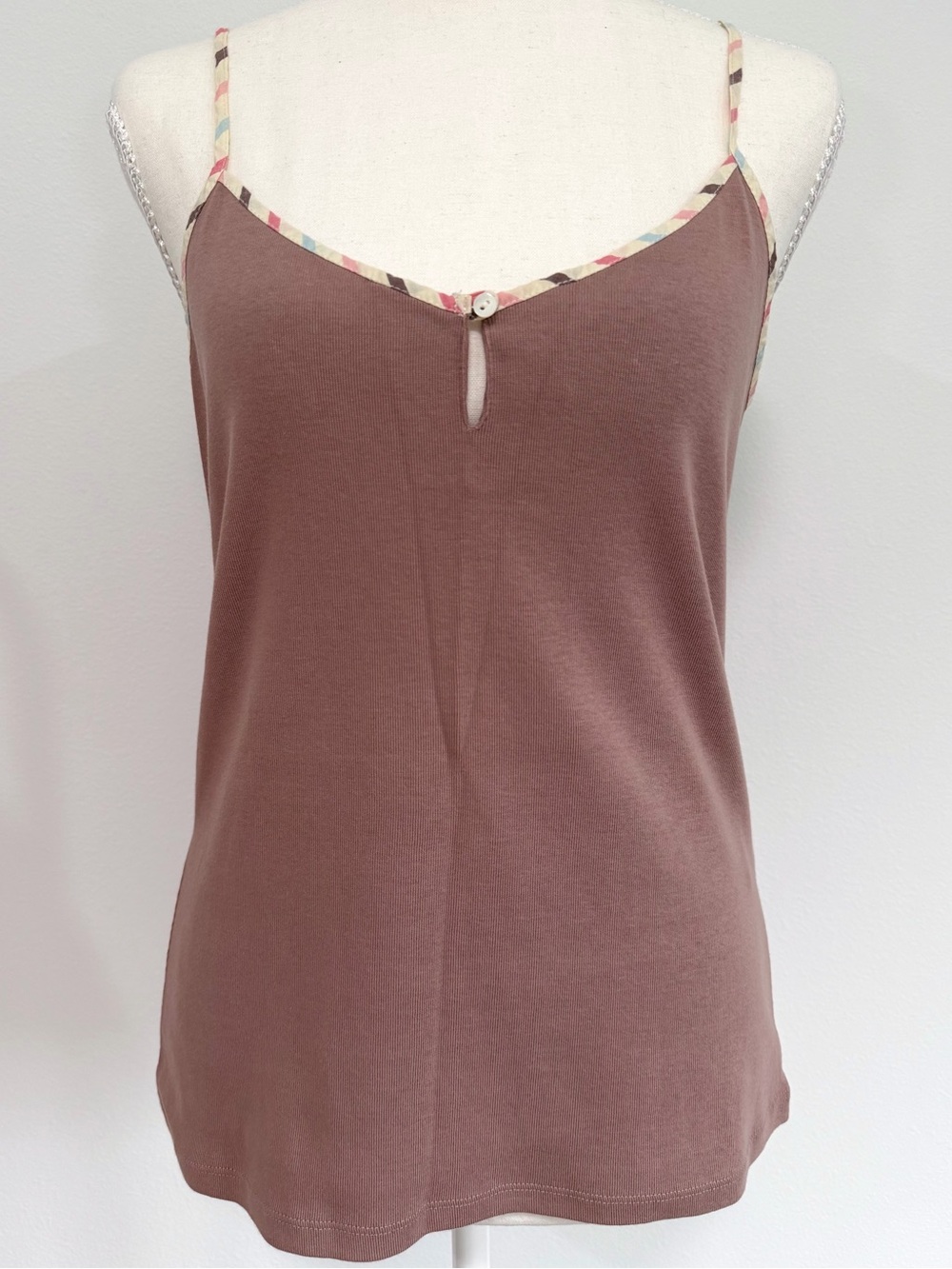 Boden Tank with Multicolor Striped Trim and Adjustable Straps